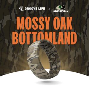 Groove Ring – Mossy Oak Bottomland Camo Silicone Ring, Men’s Hunting Wedding Band – Mossy Oak Ring Bottomland
