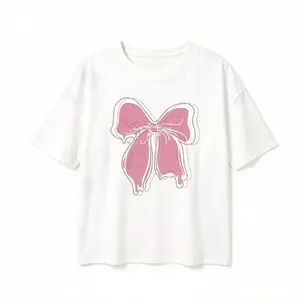 Korean Style Oversized Women's T-shirt Casual Graphic Design Breathable Cotton Tee Summer Streetwear Round Neck Soft Thick Top Crewneck Crewneck Tshirt good graphic tees