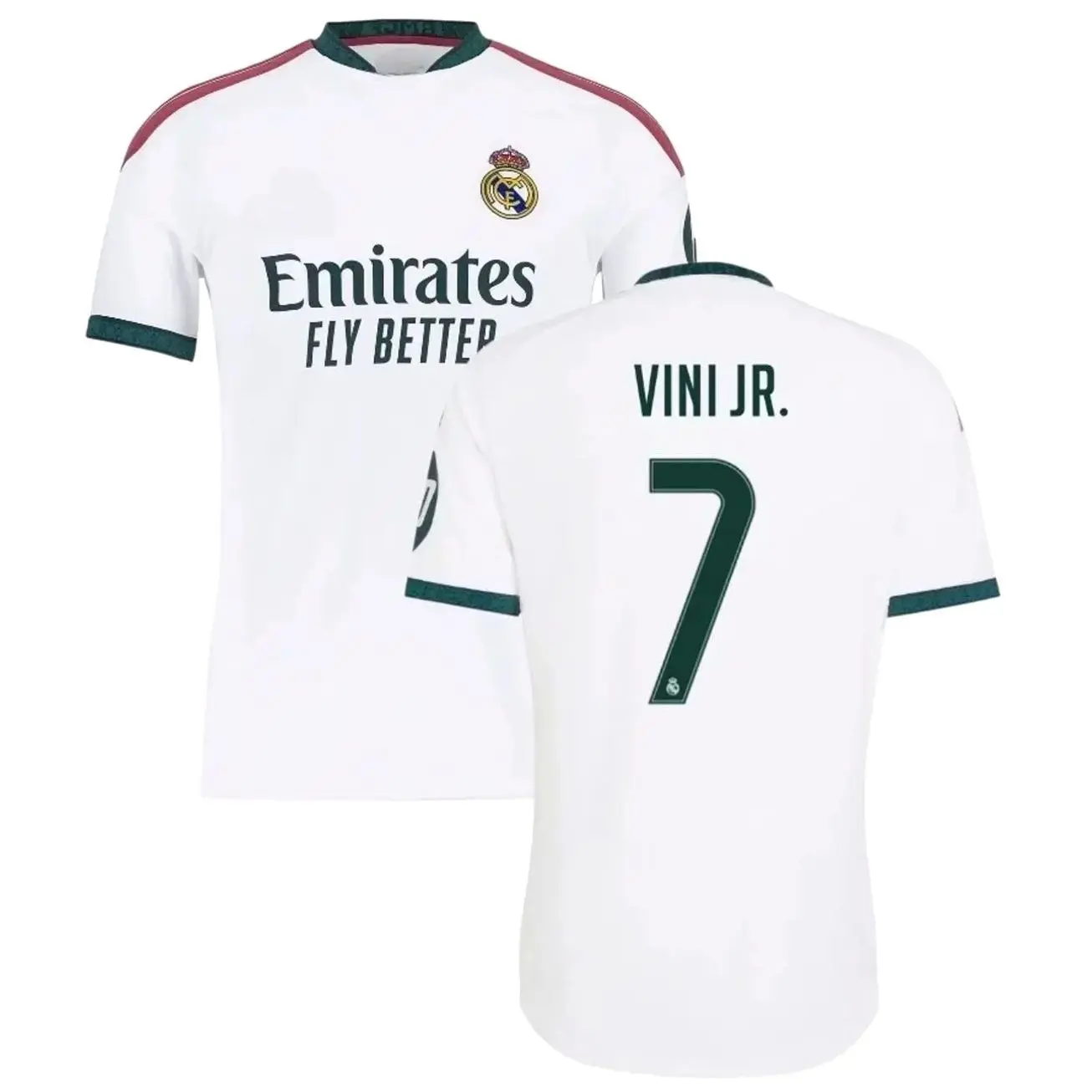 Unisex Real Madrid Team Vini Jr. #7 LaLiga 2026/27 Home Replica Soccer Jersey - White, 65