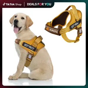 AUROTH No Pull Dog Harness No Choke Reflective Adjustable Padded for Small Medium & Large Dogs Soft Comfortable Service Vest