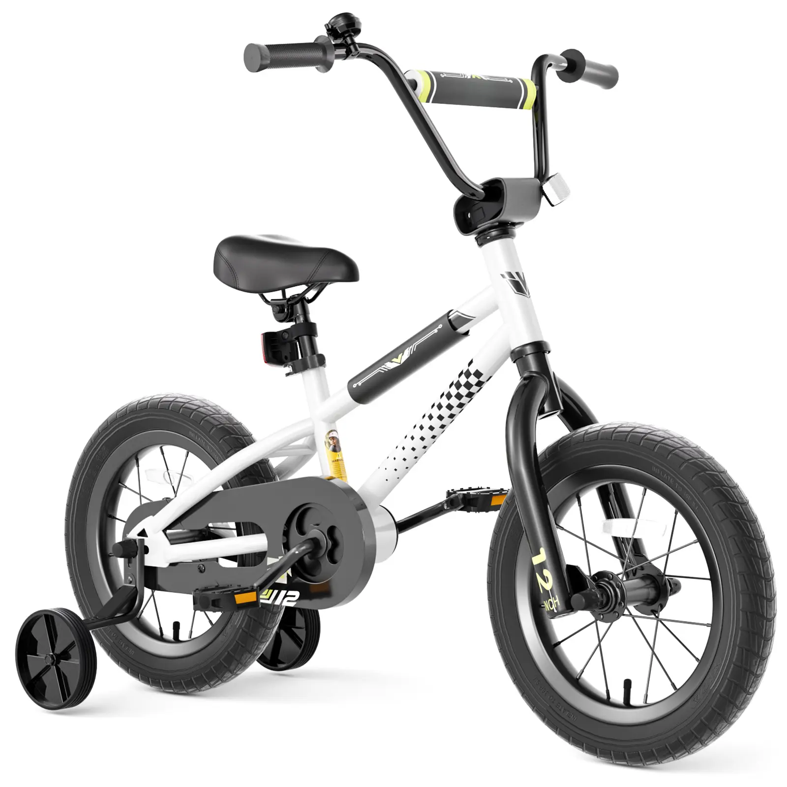 KORIMEFA BMX-Style Toddler Trike Bike, 1-10 Years Old Kids Ride-on Toy, 12/14/16 in Sizes, Stable Train-Wheel Support, Coaster Brake, Adjustable Saddle, Multiple Colors for Outdoor Play & Cycling Lessons