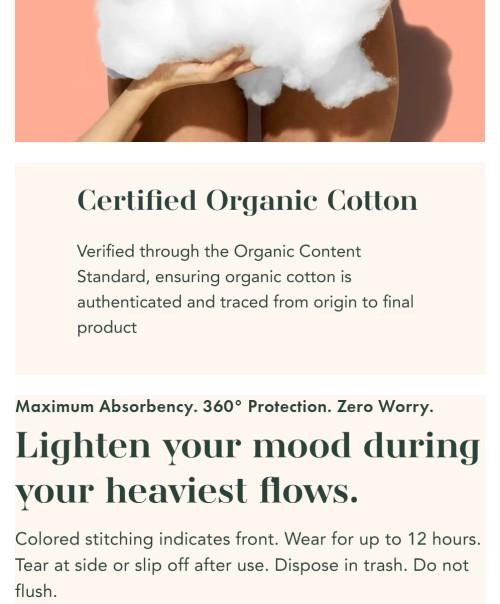 Disposable Period Underwear Made With Organic Cotton
