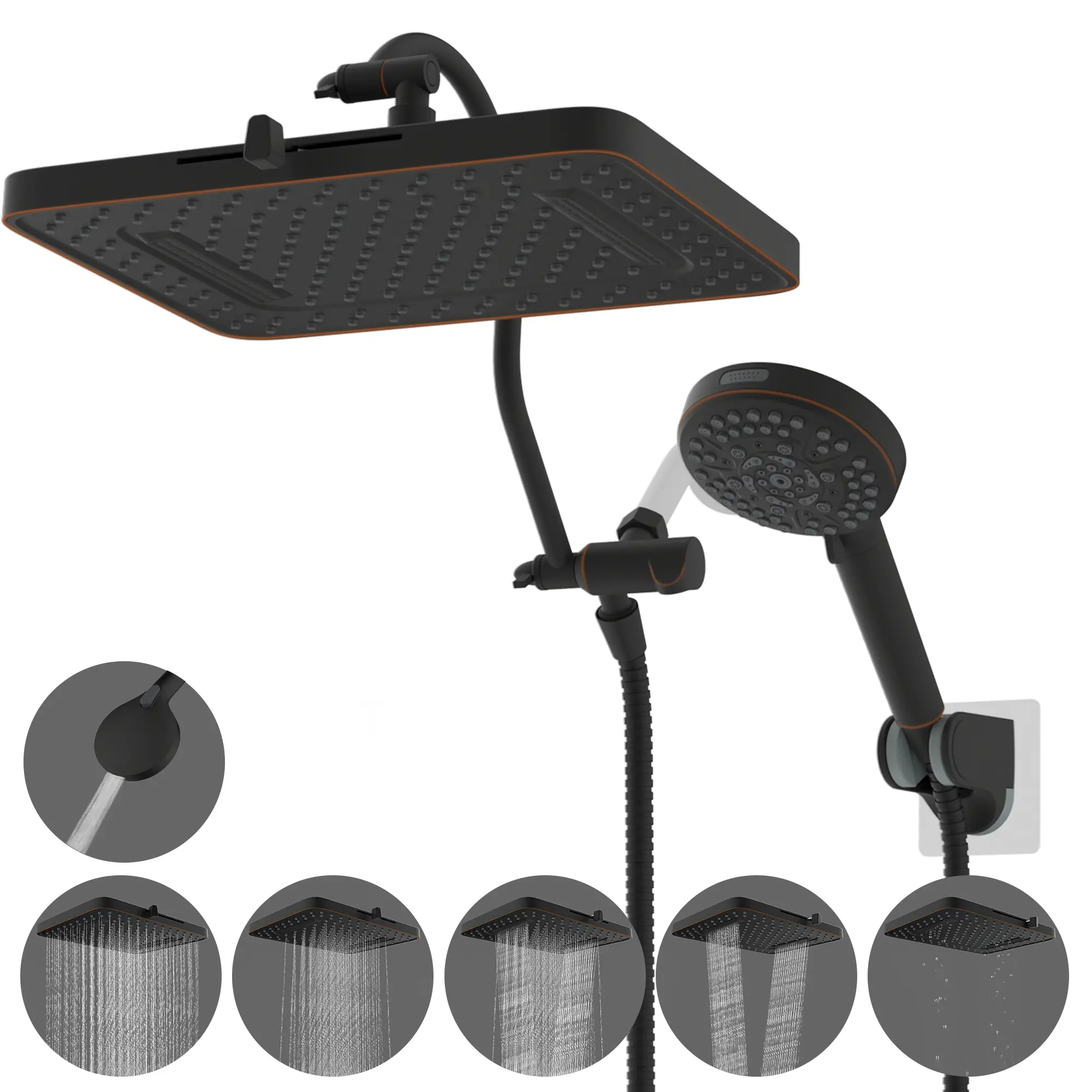 Upgraded 5-spray 13'' - Oil Rubbed Bronze