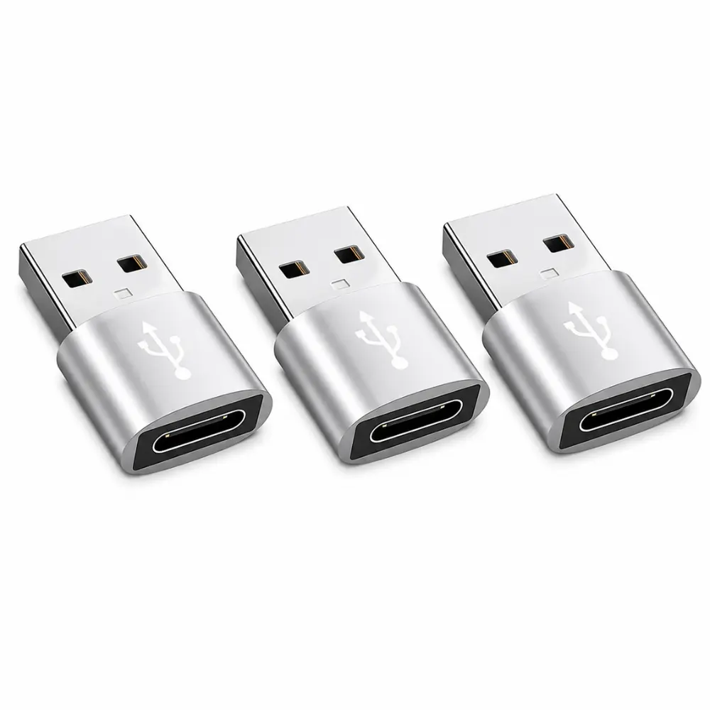 USB to USB C Adapter (3 Pack),USB C Female to A Male Charger Type C Converter Compatible with Apple Watch 7 8 SE,iPhone 14 13 12 Plus Pro Max Mini,AirPods,iPad Air,Samsung Galaxy S23 S22