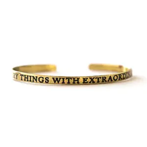 Do Ordinary Things With Extraordinary Love - Brass Cuff Bracelet