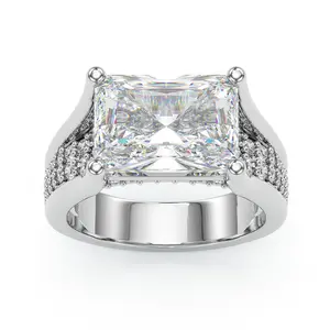 Jzora handmade 10ct radiant cut sterling silver chic engagement ring