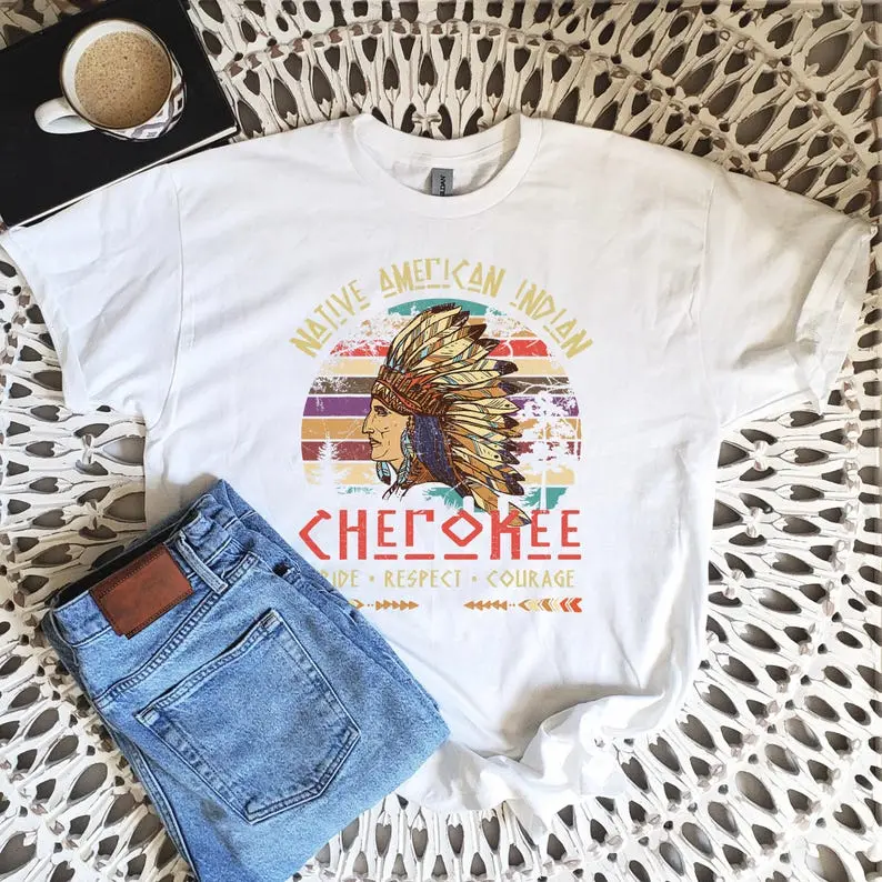 Cherokee Native American Indian Pride Indigenous Tribe T-Shirt, Southwest Shirts, Native Bird, Native American Art, Indigenous Shirt