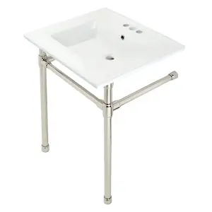 Dreyfuss 25" x 22" Console Sink with Stainless Steel Legs (4-Inch, 3 Hole)
