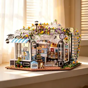 Book Corner Set – Mini House DIY Kit, 3D Wooden Puzzle, Unique Dollhouse Gift, Handmade Craft Kit, Home Shelf Decor, Birthday & Christmas Present