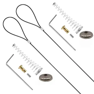 2 Sets Gate Latch Cable Pull String,Adjustable Spring Door Latch Opener, 2-6 Inch for Metal and Wooden Fences in Garden