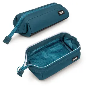 ZIPIT Lenny Makeup Pouch – Stylish Cosmetic Bag with Colorful Printed Zipper | Durable Polyester Construction | Travel-Friendly & Machine Washable Makeup Organizer for Brushes, Skincare & Essentials