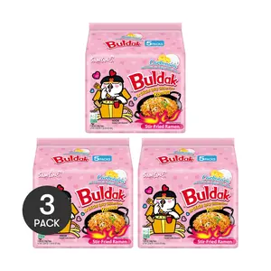 Samyang Buldak Cream Cheese Spicy Noodles - 3 & 1 Pack (650g Each) - Korean Instant Noodles