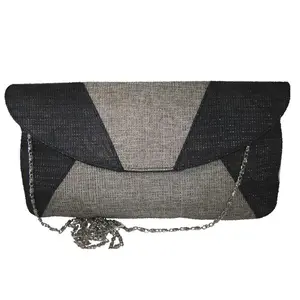 212 MAIN Aryana Black Clutch Bag - DIY Specialty Craft Project Accessory, Evening Purse with Top Flap, Magnetic Snap Closure, Drop-in Chain