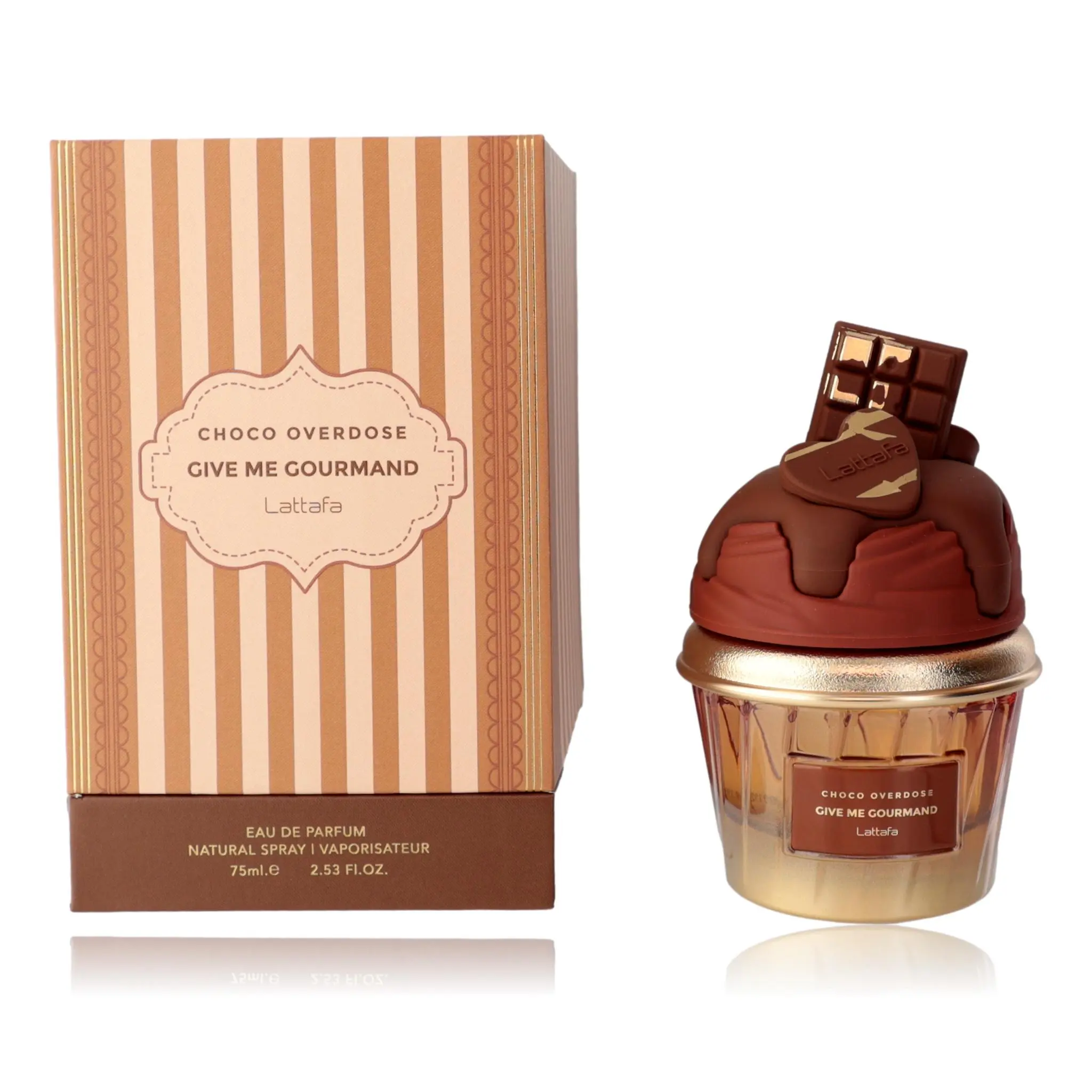 Lattafa Give Me Gourmand Choco Overdose Unisex EDP Spray - 2.53 oz, Playful Design, Sweet Chocolatey Scent