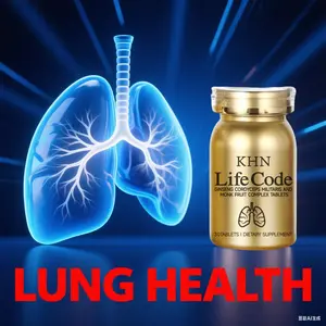 LifeCode KLIN - Herbal Blend for Lung Health with Ginseng Cordyceps & Monk Fruit Tablets for Enhanced Energy Focus & Immune Support Natural Supplement
