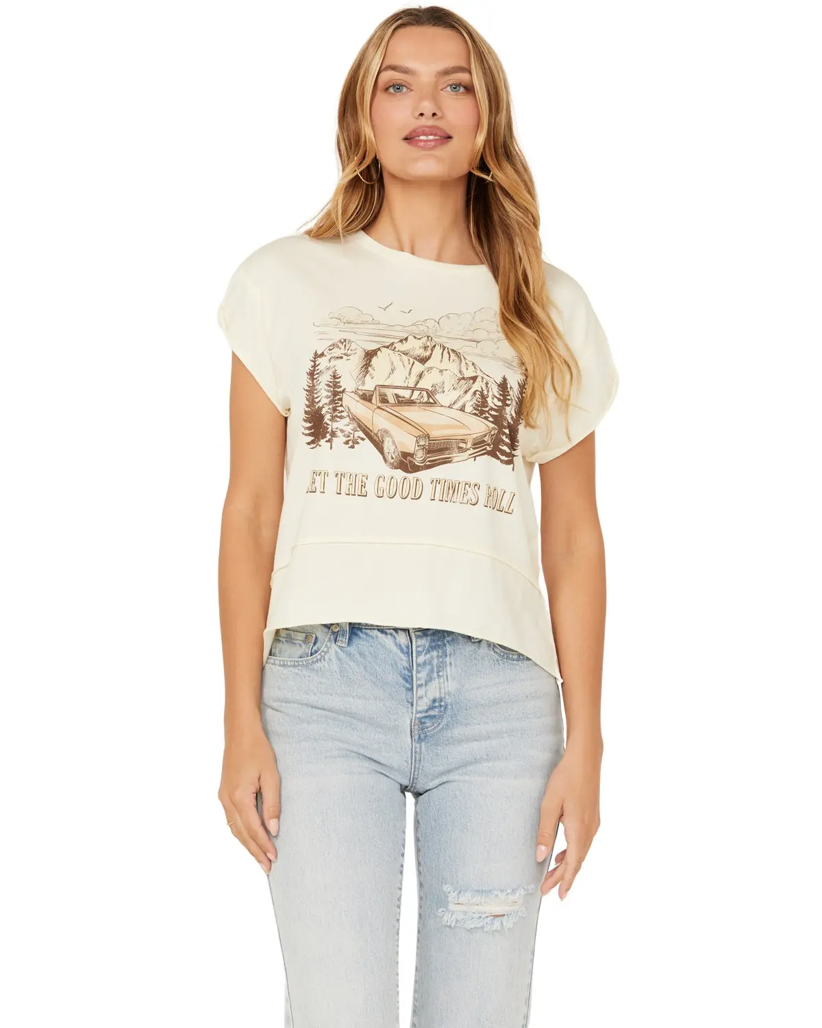 Cleo + Wolf Women's Women'S Let The Good Times Roll Seamed Short Sleeve - Clho23k20
