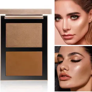 SANDAGY Bronze Duo Contour & Bronzer Palette - 250ml Compact Mirror Makeup for Flawless Smooth Blend Buildable Pigment 001