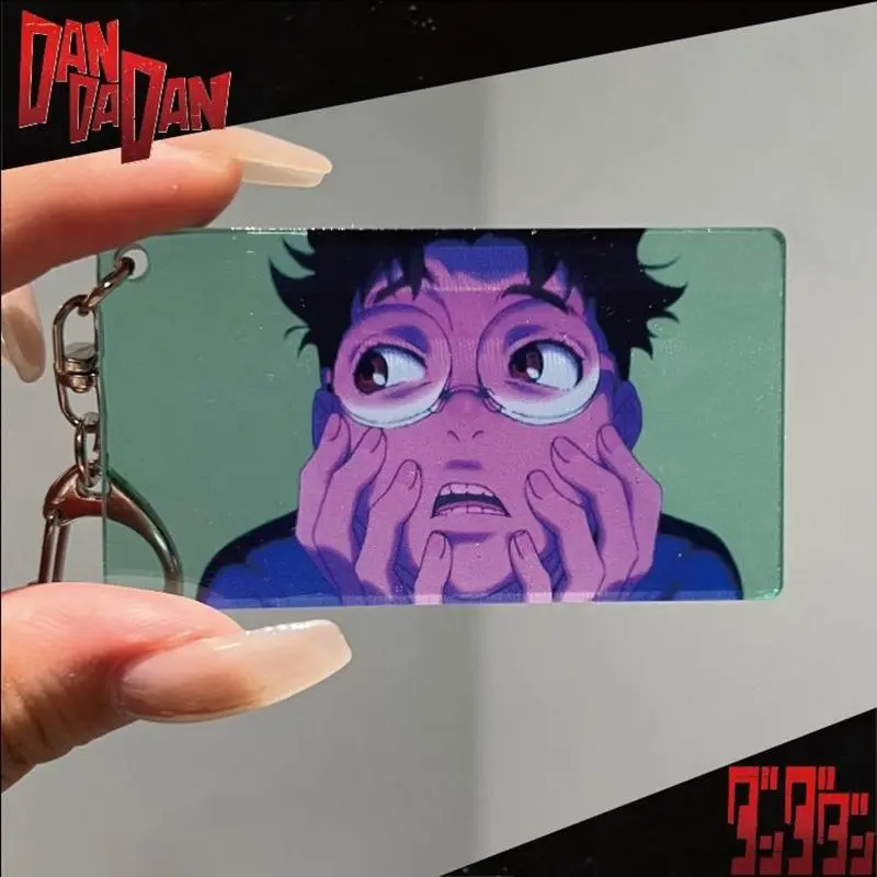 Anime Dandadan Ken Takakura Momo Ayase Cosplay Key Chain Cartoon Characters Bag Pendant Keychains Acrylic Keyring Accessories