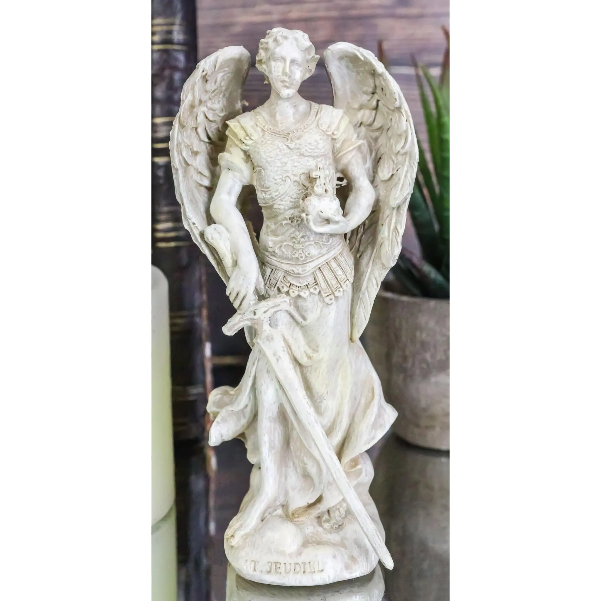 Ebros Catholic Saint Jegudiel Jehudiel Archangel Statue 5"H Laudation Reward Of God