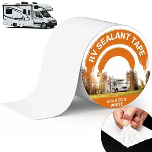 RV Roof Sealant Tape Camper Roofing Repair Tape, 6 Inch X 50 Foot  White RV Tape for Roof Repair Camper Trailer Boat Sealing Leak Repair, UV &