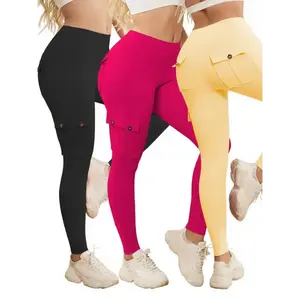 High-Waisted 4-Pocket Yoga Cargo Pants - Comfortable, Sweat-Wicking, Stretchy Fitness Leggings - Ideal For Workouts, Casual Wear, And Outdoor Activities