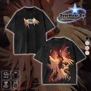 Vash the Stampede Angel Wings Graphic T-shirt Trigun Maximum Hoodie Crewneck Sweatshirt Tank Top Oversized Streetwear 100% Premium Cotton Fabric Tee Unisex Vintage Double Printed Washed Top Gift For Trigun Anime Manga Fan Menswear Apparel