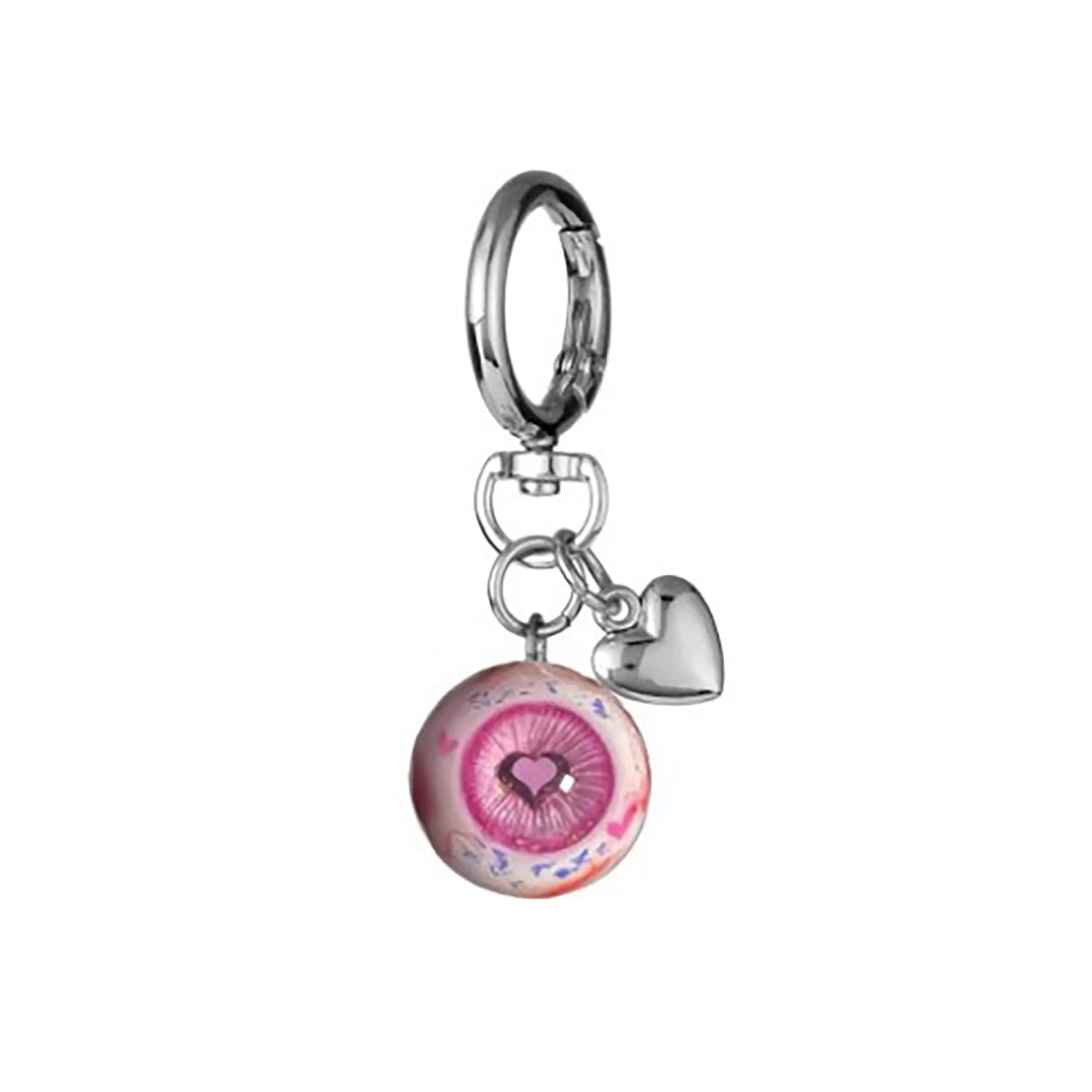 Gothic Keychain Horror Eyeball Bag Charm, Halloween Accessory, Gothic Heart Shaped Keyring, Funny Decoration Cool Wallet Pendant for Men Women, Keychain Gifts