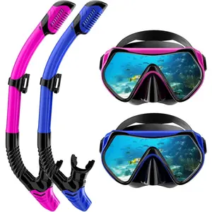 Snorkeling Gear for Adults, Dry-Top Snorkel Set Scuba Diving mask, 180?Panoramic Wide View Professional Snorkeling Gear  Freely Snorkel Mask
