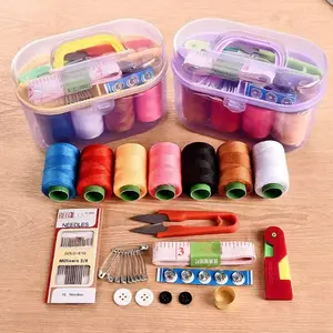 Home Sewing Kit Set, Colorful Thread Bobbins, Button Needle Threading Tool, Complete Household Sewing Tools,Storage Box
