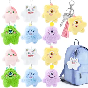 Mini Stuffed Animals Bulk Adopt a Pet Party Favors 3.15 Inch Small Plush Keychains Cute Ornaments Toys for Baby Shower Birthday Gift Bags Fillers Basket Stuffers(Fluffy Monsters)