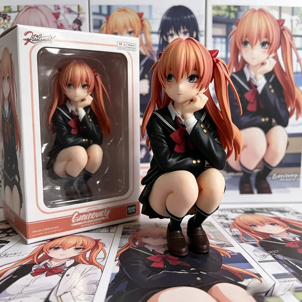 One Piece Cute Schoolgirl Figure, Anime JK Uniform Twin Tail Girl Squat Pose , Anime Girl Collectible Figure, Kawaii School Uniform Statue for Desk Decor, Kawaii Anime Girl Figure, Cute Schoolgirl Statue for Bedroom/Desk, Anime Figures, PVC Figure