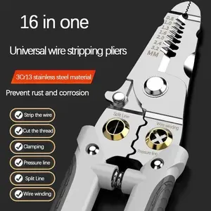 Electrician Specific Wire Stripping Pliers Multifunctional Electricians Maintenance Anti-Slip Stripper Cable Crimper Pliers Tool Hand Tools