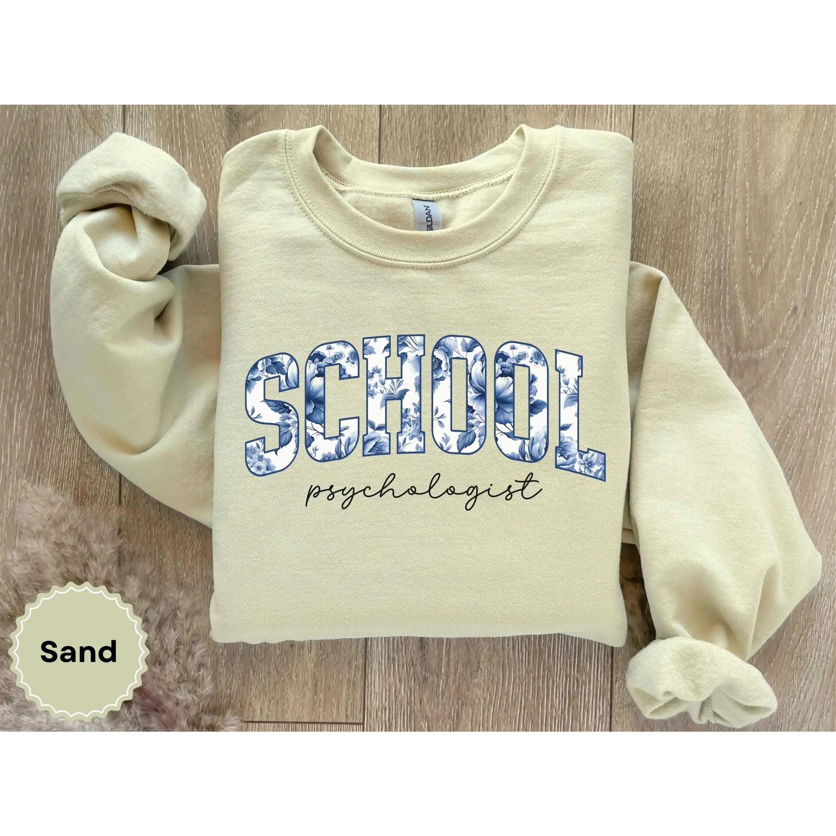 School Psychologist Floral T-Shirt Or Sweatshirt , Future Psychology Toile Blue Student Psych Major Psych Shirt Cotton Fabric Womenswear