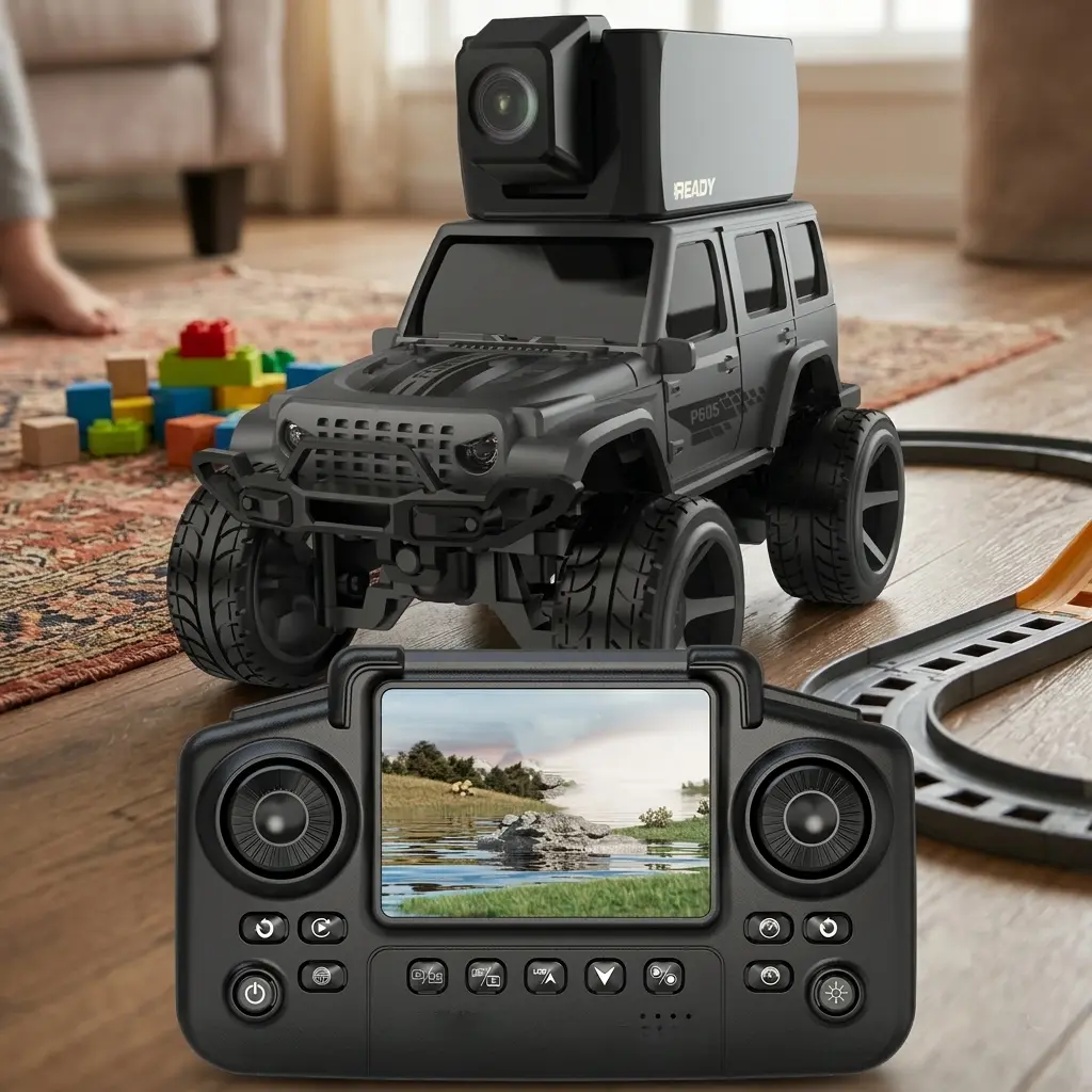 Mini RC Car with 720P HD FPV Camera & Screen Controller, Remote Control Spy Truck Toy with Live Video App, VR Mode Auto Cruise Gifts for Kids Boys Adults