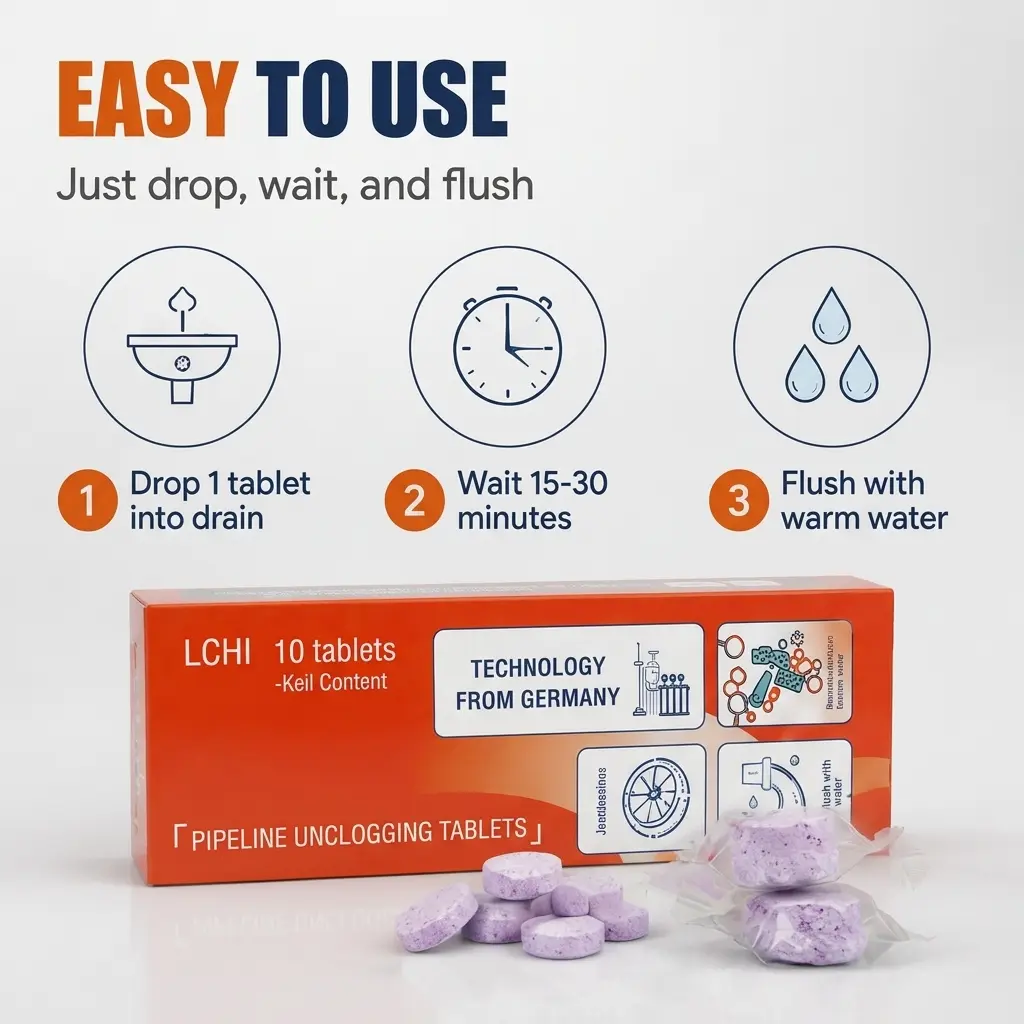 3-Day Limited Free Gifts - Drain Line Unclogger Foam Cleaning Agent, Softens Hair, Melts Grease & Sludge, Safe For Septic Systems, Sinks, Tubs, Showers & Washing Machines