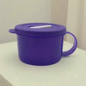 Tupperware 2-cup Microwave Crystal Wave Soup Mug Lunch Container Purple/Sugar Color
