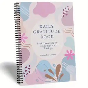 1Pcs 30-Day Gratitude Journal | Workbook Journal Spiral-bound Notebook with Embossed Design for Mindfulness and Positive Emotion Tracking | Recommended by Therapists for Adult Mental Health