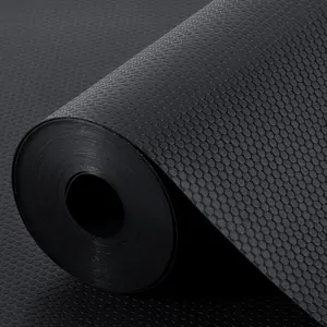 Non Adhesive Waterproof Shelf Liners for Kitchen Cabinets Bathroom Refrigerator Drawer Fridge Plastic Cabinet Mats Black 11.8 x 59 Inches