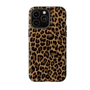 Leopard Print Tough Smartphone Case, Stylish Multi-Color Animal Pattern Cellphone Accessory, Protective Handheld Shell, Gift for Her