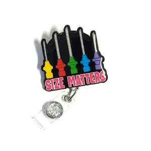 Size Matters Badge Reel, 2”, Retractable Swivel Alligator Clip, Lab Tech