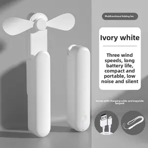 Handheld portable mini fan, retractable USB rechargeable fan, silent for office desktop use