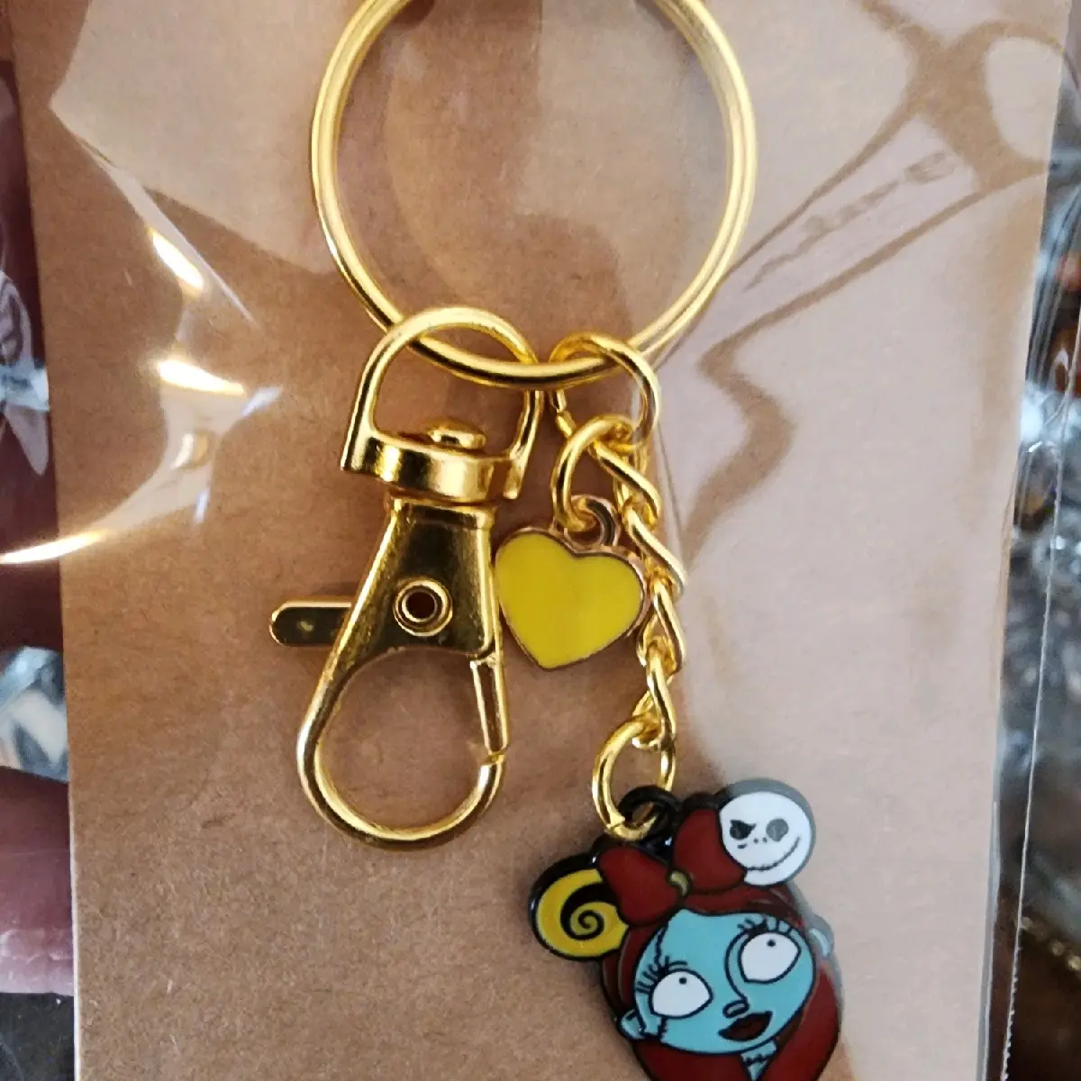 Swivel Snap Hook and Split Key Ring Keychains Halloween & Christmas Jack & Sally Enamel Charms Keychains