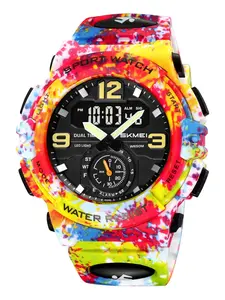 Men's Fashion Colorful Digital Watch, Casual Sporty Digital Watch with Luminous Dial & Alarm Mode, Waterproof Watch with Box