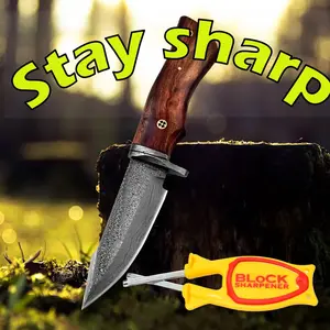 Yellow with Red nonslip thumb grip Block Knife sharpener. Sharpens and hones well made knives back to original cutting edges, takes well made knives shaving sharp. Sharpen Kitchen knives, pocketknives, hunting knives   scissors and much more.