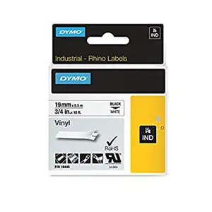 Dymo-Rhino 784-18445 0.75 in. Vinyl Tape Labels, White