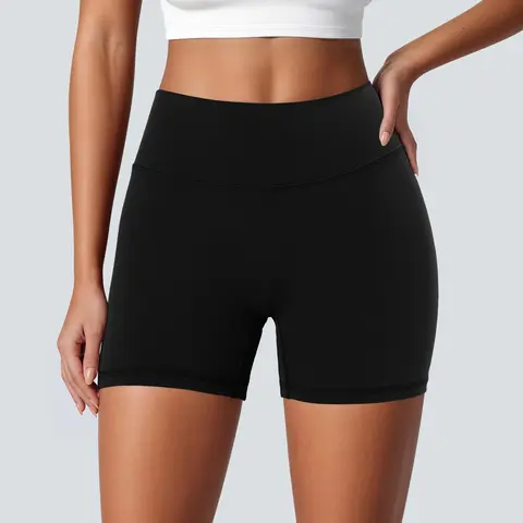 FireSwan Women's High-Waisted Biker Shorts - 80%Polyester 20%Spandex Stretchy, Tight Fitted, Lightweight Workout Shorts with Tummy Control, All Seasons Gym-Ready Active Casual Bottoms