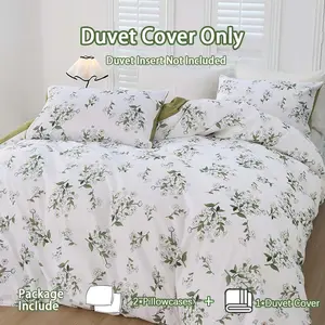 3-piece set of daisy fresh floral printed bedspread set (1 bedspread + 2 pillowcases, not including the core), soft and comfortable bedding, Breathable Duvet Set, suitable for bedroom, dormitory, guest room and home decoration.