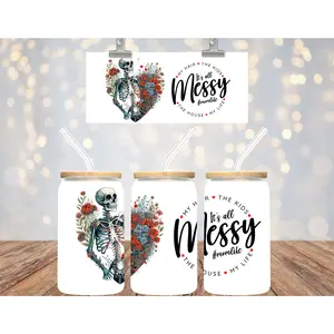 UV DTF  16 oz Cup Wrap It's All Messy #momlife 470