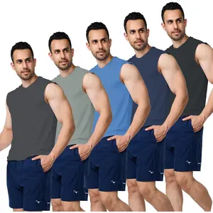Men's Workout Tank Top Quick Drying Gym Muscle Tee Fitness Basketball Swimming Beach Leisure Sleeveless Muscle Shirt