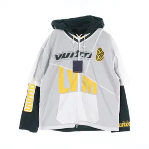 Pre-owned Louis Vuitton Nylon Small Leather Goods Patchwork Baseball Zip Hoodie